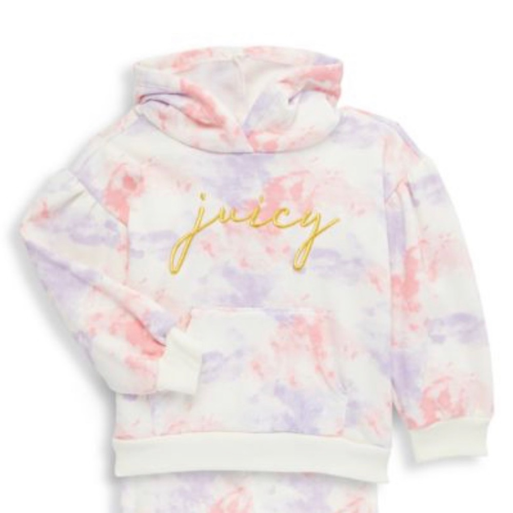 Little girl’s two-piece the-die hoodie and joggers